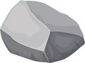 Cartoon illustration of a gray rock laying on a white background, providing a simple yet effective visual element for various Royalty Free Stock Photo