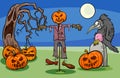 Halloween Cartoon Spooky Characters Group Royalty Free Stock Photo