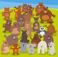 happy cartoon bears wild animals characters group