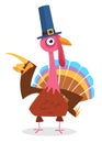 Cartoon illustration of a happy cute thanksgiving turkey character Royalty Free Stock Photo
