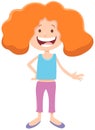 Happy teen girl character cartoon illustration
