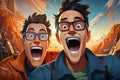 cartoon illustration of Laughing buddies, hilarious jokes, creating a lively and fun atmosphere