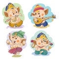 cartoon little baby Ganesha, indian god