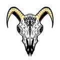 Cartoon Illustration Logo of an Animal Skull Like a Ram or Deer Royalty Free Stock Photo