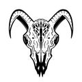 Cartoon Illustration Logo of an Animal Skull Like a Ram or Deer Royalty Free Stock Photo