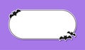 Bats long border frame template. Halloween theme frames