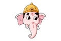 Cartoon Illustration Of Lord Ganesha Royalty Free Stock Photo