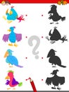 Match shadows activity with Bird Characters