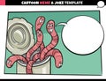 Cartoon meme template with speech bubble and can of worms Royalty Free Stock Photo