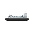 Cartoon naval combat ship. Nautical marine boat icon. Large water transport. Graphic element for website, mobile game or