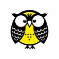 Cartoon illustration. Nice and kind owl