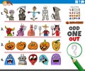 Odd one out picture game with spooky Halloween characters Royalty Free Stock Photo