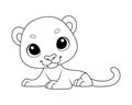 Cartoon Illustration of panther coloring page Royalty Free Stock Photo