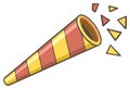 Cartoon illustration of party noisemaker with confetti for celebration Royalty Free Stock Photo
