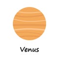 A cartoon illustration of the planet Venus