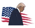 Cartoon illustration of profile of the President