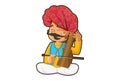 Cartoon Illustration Of Rajasthani Man