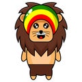 Rasta lion mascot