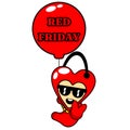 Mascot love baloon red friday