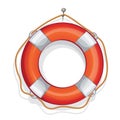 Cartoon illustration of red-white lifebuoy Royalty Free Stock Photo