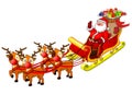 Cartoon illustration of Santa Claus in his sleigh. Royalty Free Stock Photo