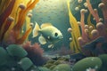 cartoon illustration, seabed, ai generative