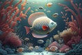 cartoon illustration, seabed, ai generative