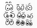 Cartoon illustration. Set eyes expressions collection. Royalty Free Stock Photo