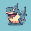 Cartoon illustration of a Shark. Generative AI. Royalty Free Stock Photo