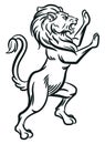 Sketch Heraldry Lion Standing Pose Ornament