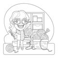 Knitter Coloring Page