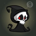 Cartoon illustration of spooky Halloween death skeleton character mascot isolated Royalty Free Stock Photo