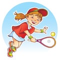 Sportive girl playing tennis Royalty Free Stock Photo