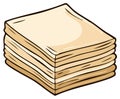 Cartoon illustration of a stack of beige paper or documents Royalty Free Stock Photo