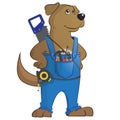 Dog cartoon carpenter worker Royalty Free Stock Photo