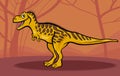 Cartoon illustration of tarbosaurus dinosaur