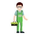 Cartoon illustration - technician man in uniform Royalty Free Stock Photo