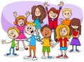 Cartoon children and teens characters group Royalty Free Stock Photo