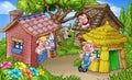 The Three Little Pigs Fairytale Scene