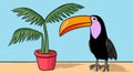 Perturbed Toucan: A Vibrant Cartoon Illustration By Allie Brosh