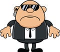 Cartoon Bodyguard Standing