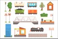 Cartoon illustration of train railroad vector