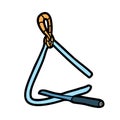 Cartoon illustration, Triangle. Colorful musical instrument