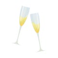 Cartoon illustration of two glasses of champagne Royalty Free Stock Photo