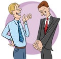 cartoon two lawyers or businessmen talking or negotiating