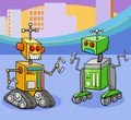 Two cartoon robots characters talking