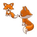 Cartoon illustration foxes