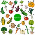 Cartoon vegetables characters collection