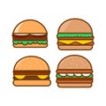 fast food burger cartoon illustration