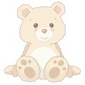 Cartoon Illustration Vintage Cute Little Teddy Bear Sitting